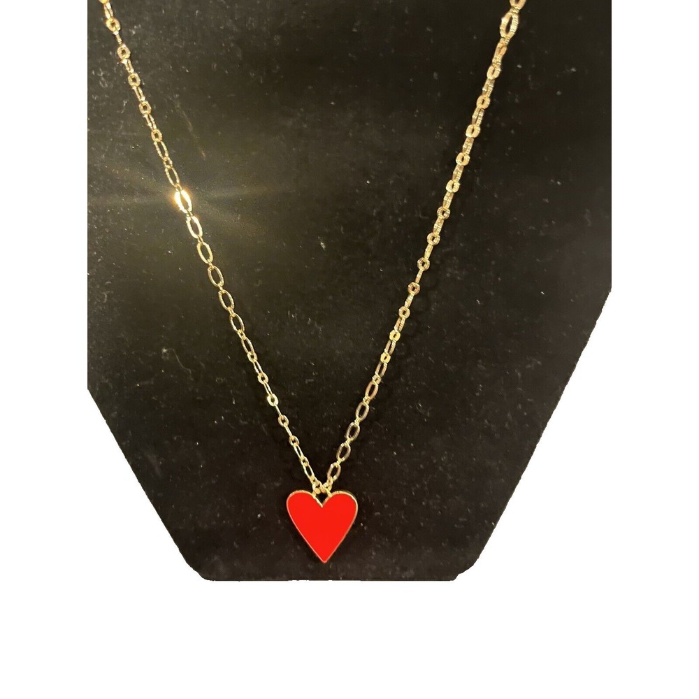 Vintage Poinsettia Heart Necklace